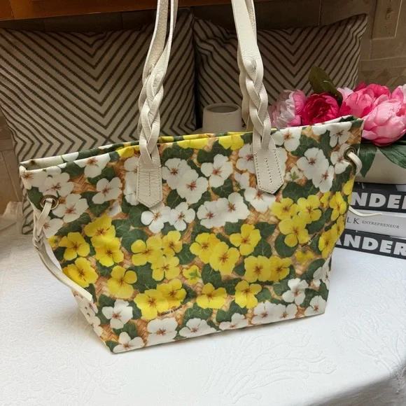 Dooney & Bourke Floral Tote with Yellow and Green Design - Picture 8 of 12